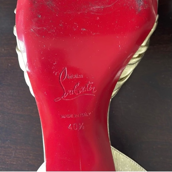 Christian Louboutin Gold Heels - Picture 3 of 9